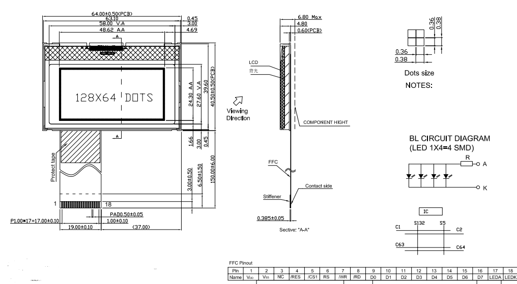 128*64 LCD Display Module